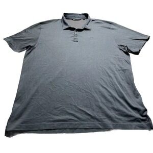 Travis Mathew Polo Shirt Men 2XL XXL Black Cotton Blend Short Sleeve Regular Fit